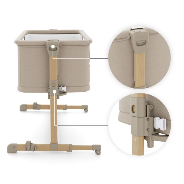 Lit cododo bébé Nestee Grow 2 beige wood