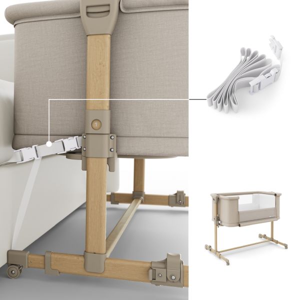 Lit cododo bébé Nestee Grow 2 beige wood