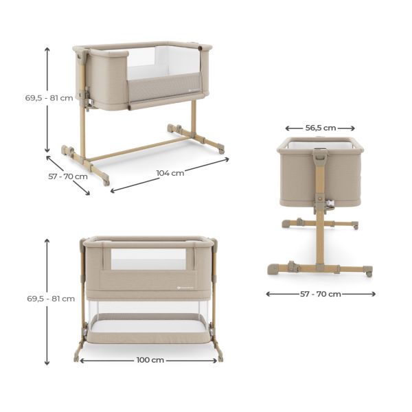 Lit cododo bébé Nestee Grow 2 beige wood