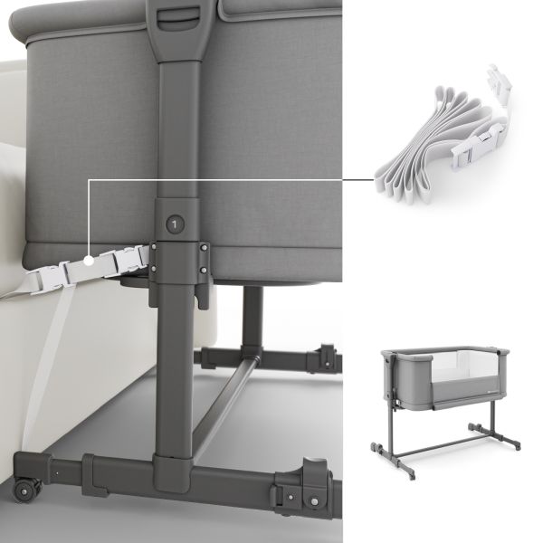 Lit cododo bébé Nestee Grow 2 dark grey