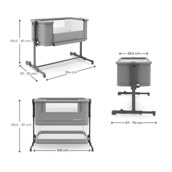 Lit cododo bébé Nestee Grow 2 dark grey