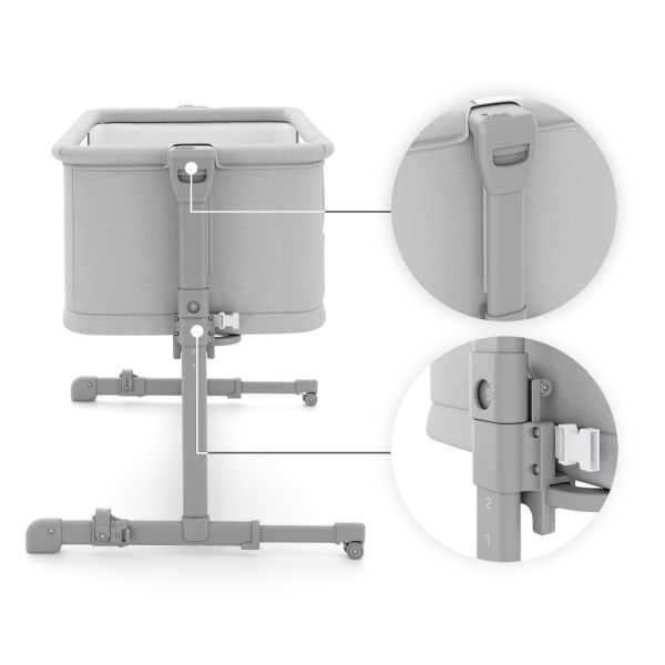 Lit cododo bébé Nestee Grow 2 light grey