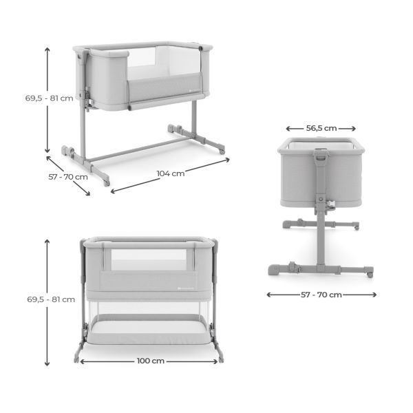 Lit cododo bébé Nestee Grow 2 light grey