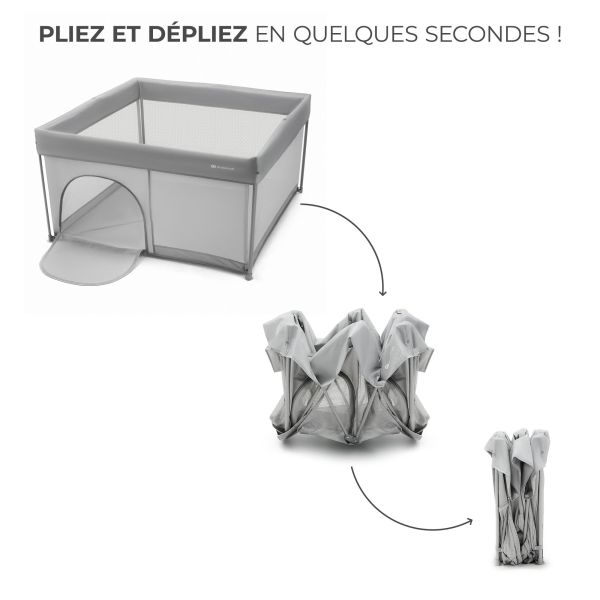 Parc bébé pliable Ziki Gris