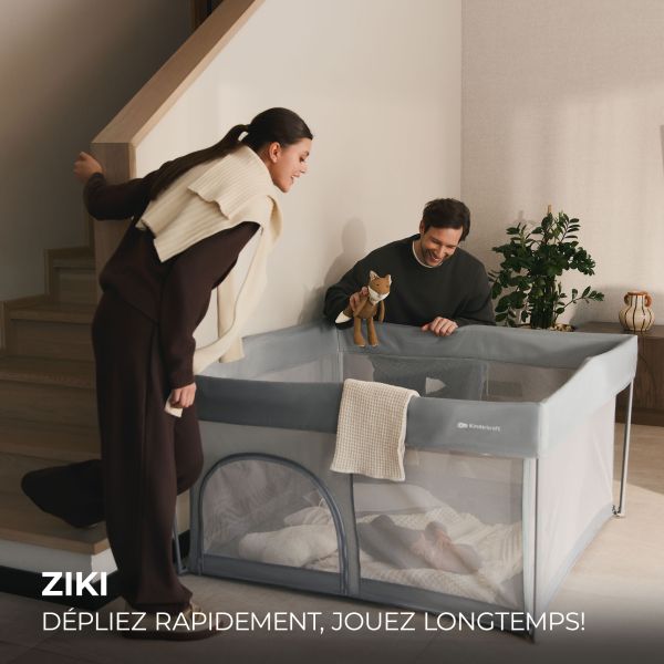 Parc bébé pliable Ziki Gris