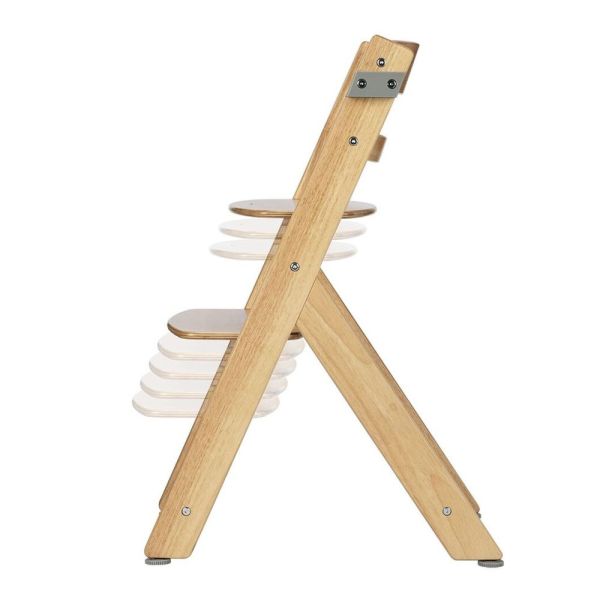 Chaise haute évolutive 2-en-1 Timba ²Wood avec coussin beige + transat Tinted Graphite