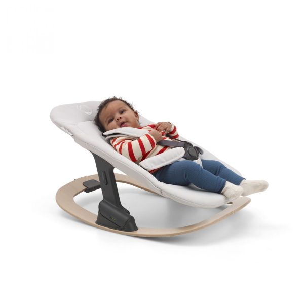 Pack chaise haute neutre/blanc avec Transat  Blanc polaire + Kit Baby et tablette