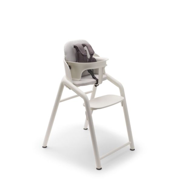 Pack chaise haute neutre/blanc avec Transat  Blanc polaire + Kit Baby et tablette