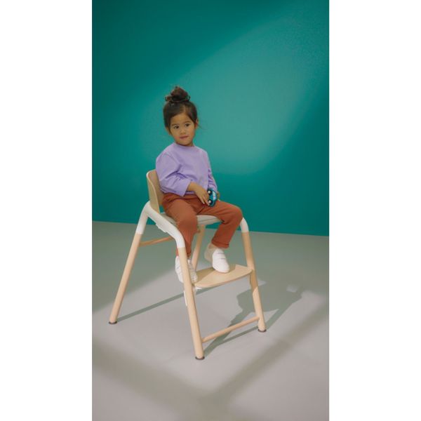 Pack chaise haute neutre/blanc avec Transat  Blanc polaire + Kit Baby et tablette