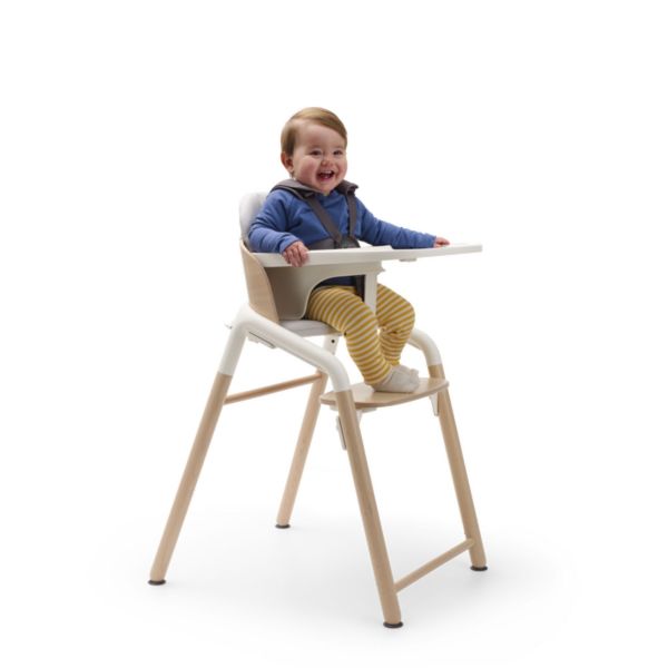 Pack chaise haute neutre/blanc avec Transat  Blanc polaire + Kit Baby et tablette