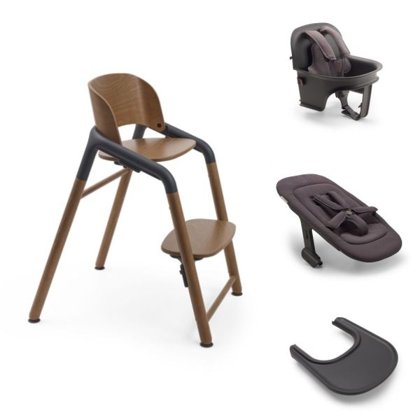 Pack chaise haute Giraffe Chaud/gris avec son Newborn Gris tornade + Kit Baby et tablette