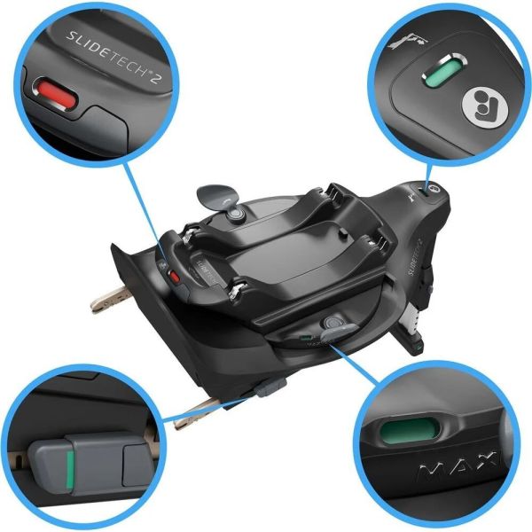 Siège auto Pearl XL Slide Pro Authentic Graphite avec base