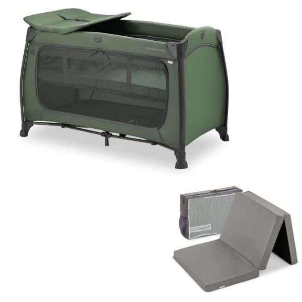 Lit parapluie 3 en 1 Play N Relax center Dark-Green + Matelas additionnel