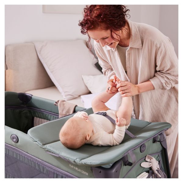 Lit parapluie 3 en 1 Play N Relax center Dark-Green + Matelas additionnel