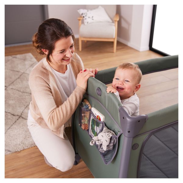 Lit parapluie 3 en 1 Play N Relax center Dark-Green + Matelas additionnel