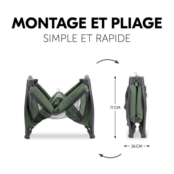 Lit parapluie 3 en 1 Play N Relax center Dark-Green + Matelas additionnel