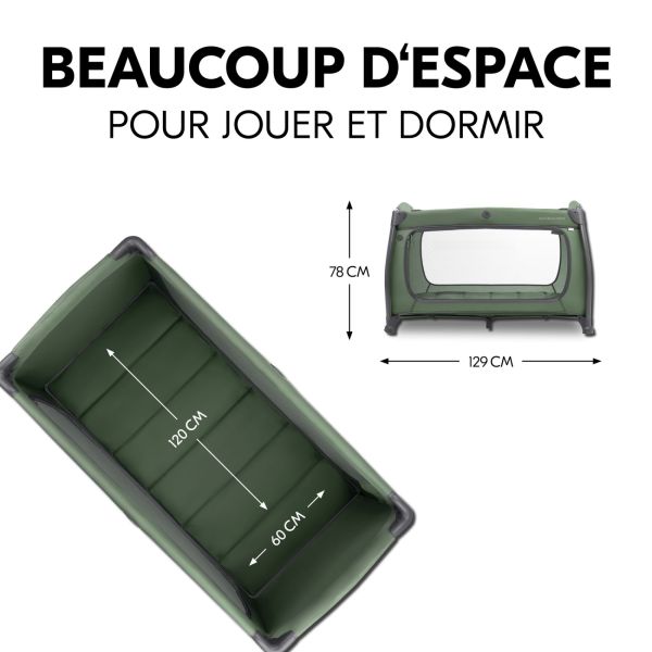 Lit parapluie 3 en 1 Play N Relax center Dark-Green + Matelas additionnel