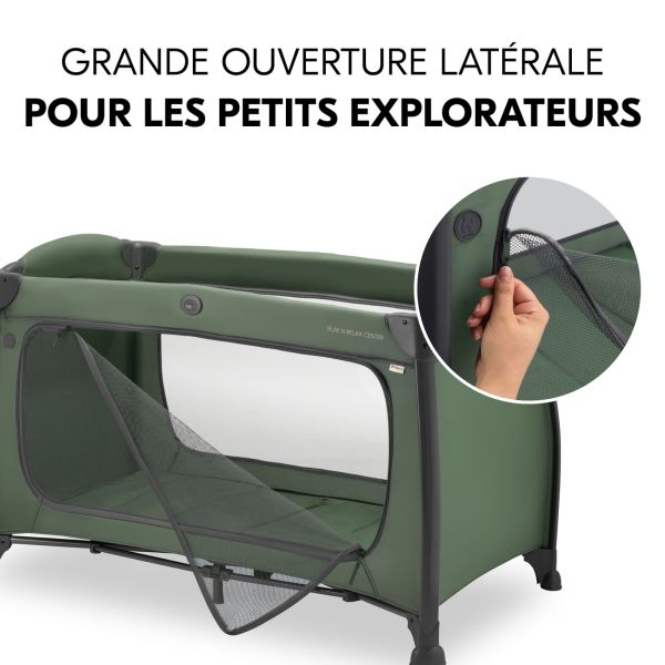 Lit parapluie 3 en 1 Play N Relax center Dark-Green + Matelas additionnel