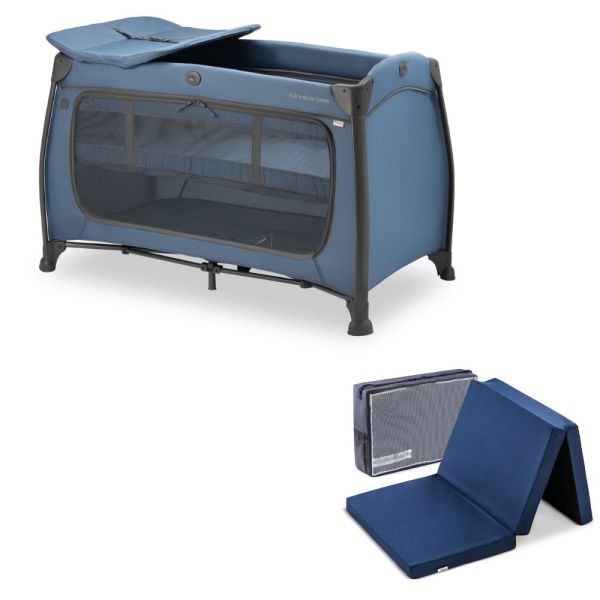 Lit parapluie 3 en 1 Play N Relax center Dark-Blue + Matelas additionnel