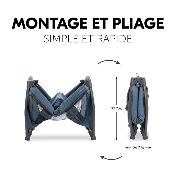 Lit parapluie 3 en 1 Play N Relax center Dark-Blue + Matelas additionnel