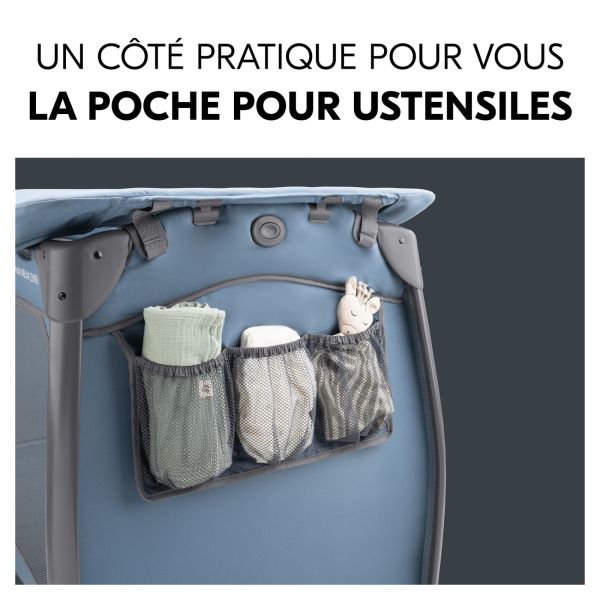 Lit parapluie 3 en 1 Play N Relax center Dark-Blue + Matelas additionnel