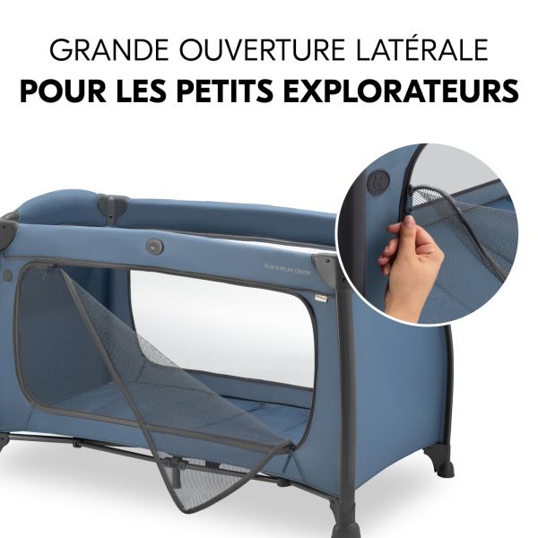 Lit parapluie 3 en 1 Play N Relax center Dark-Blue + Matelas additionnel