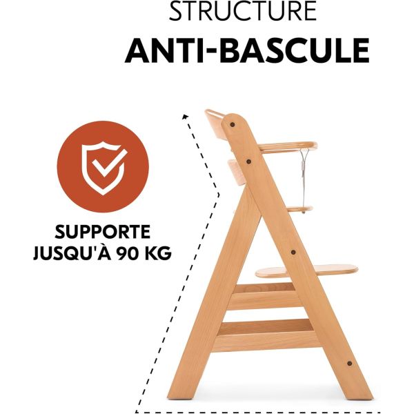 Pack Chaise haute évolutive Alpha+ Naturelle + Coussin Deluxe Noir