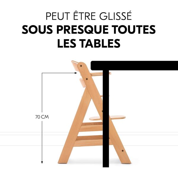 Pack Chaise haute évolutive Alpha+ Naturelle + Coussin Deluxe Noir