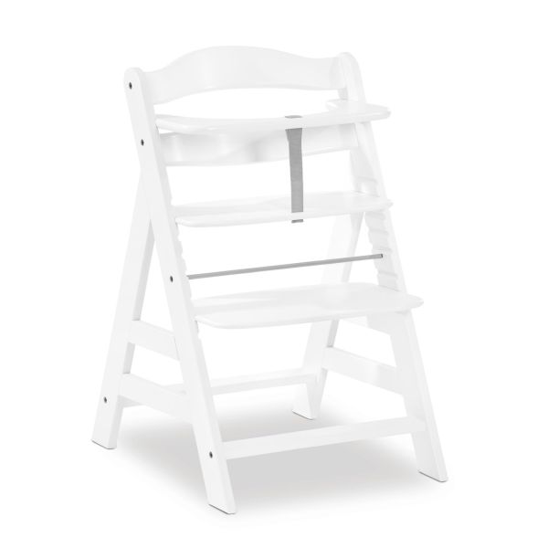 Pack Chaise haute évolutive Alpha+ Blanc + Coussin Deluxe Noir