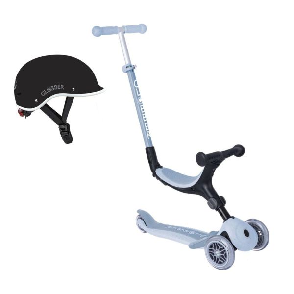 Pack Trottinette évolutive Go Up Bleu Cassis + Casque enfant XS/XS Noir