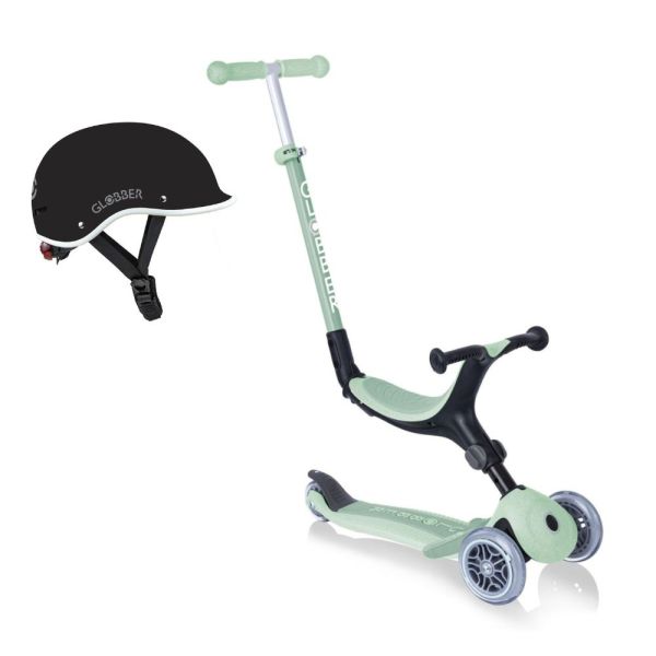 Pack Trottinette évolutive Go Up Pistache + Casque enfant XS/XS Noir