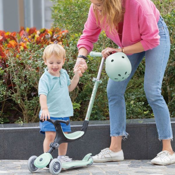 Pack Trottinette évolutive Go Up Pistache + Casque enfant XS/XS Noir