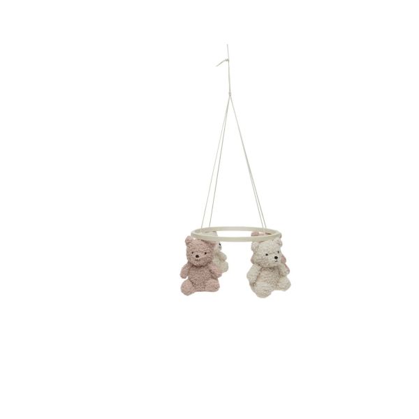 Pack support mobile bébé bois + mobile d’éveil bébé Teddy Bear Wild Rose et Naturel