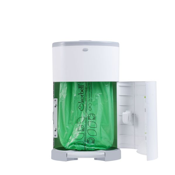 Pack poubelle à couches 9L blanche + 4 recharges anti-odeurs