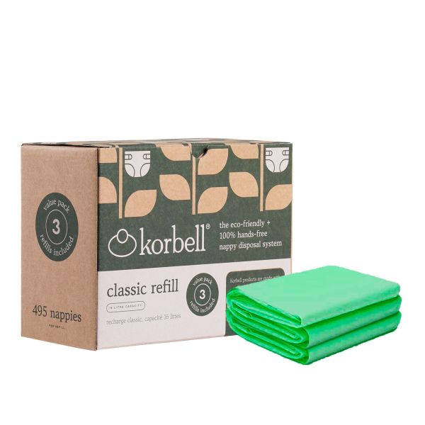 Pack poubelle à couches blanche 16L + 4 recharges anti-odeurs