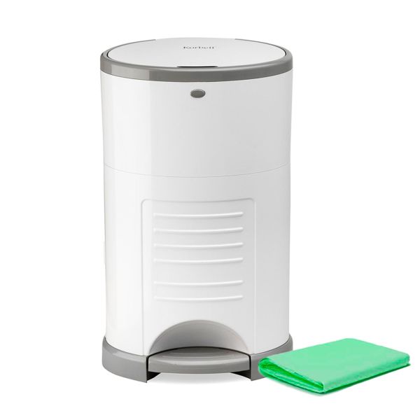 Pack poubelle à couches 26L blanche + 4 recharges anti-odeurs