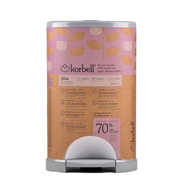 Pack poubelle à couches 26L blanche + 4 recharges anti-odeurs