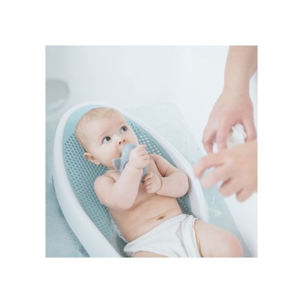 Transat de bain bleu et anneau de bain gris