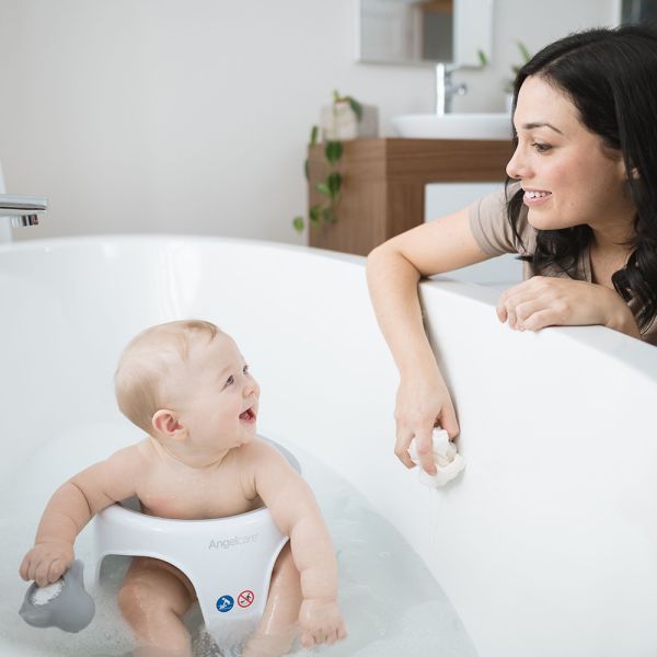 Transat de bain Fit gris et anneau de bain gris