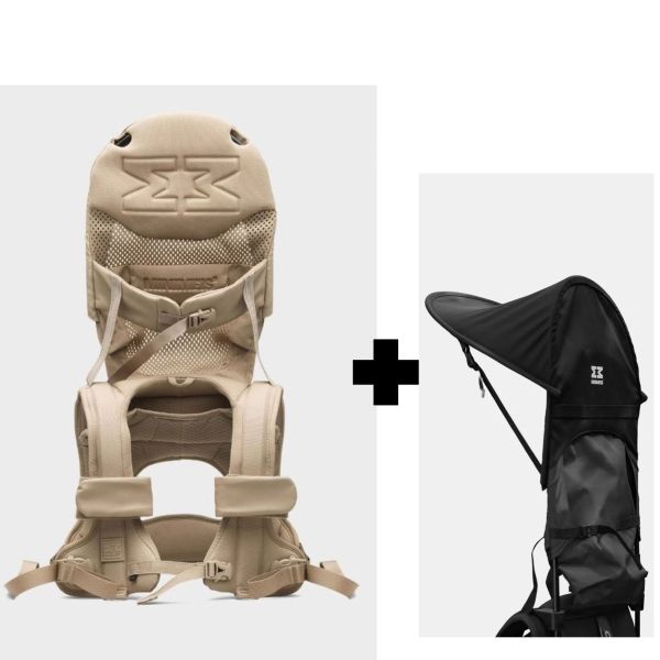 Porte bébé d'épaule G5 Sand Premium + Pare soleil pour porte bébé d'épaule G5 Black