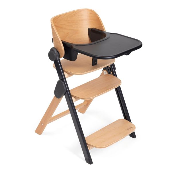 Chaise haute Meraviglia Ebony + Coussin de siège Meraviglia sandshell