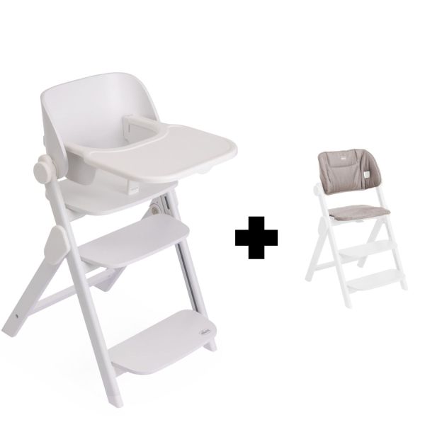 Chaise Haute Meraviglia Milk + Coussin de siège Meraviglia sandshell