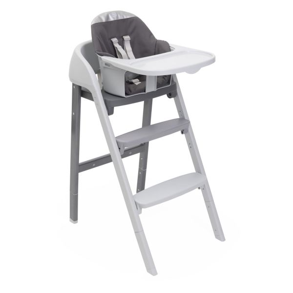 Chaise haute Crescendo Up steel cloud re_lux + Kit tour d'observation Crescendo Up grey