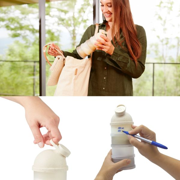 Pack chauffe biberon nomade Moov and Feed Beige + boîte doseuse Babydose