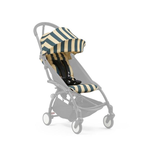 Kit d'été poussette YOYO 3 avec ombrelle, assise pack 6+ et sac tote bag Monaco - Edition limitée Riviera
