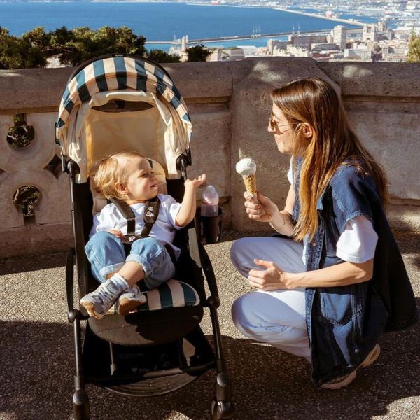 Kit d'été poussette YOYO 3 avec ombrelle, assise pack 6+ et sac tote bag Monaco - Edition limitée Riviera