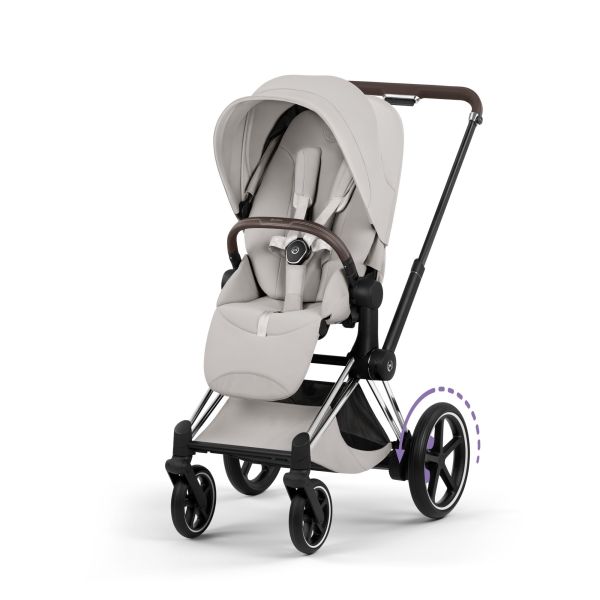 Poussette électrique e-Priam 3 City Grey châssis Chrome