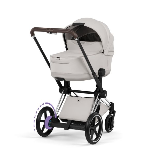 Poussette électrique e-Priam 3 City Grey châssis Chrome