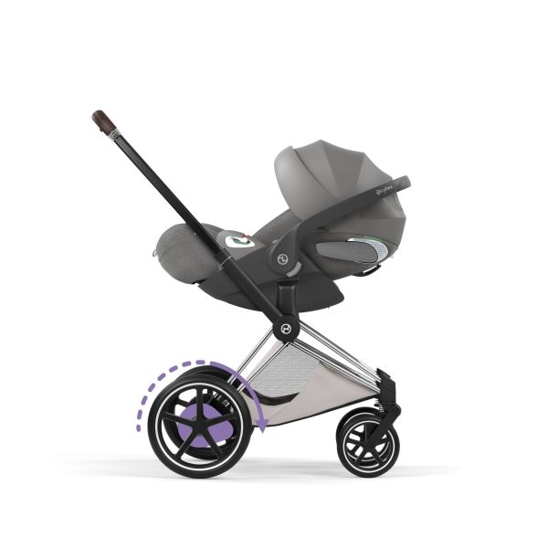Poussette électrique e-Priam 3 City Grey châssis Chrome