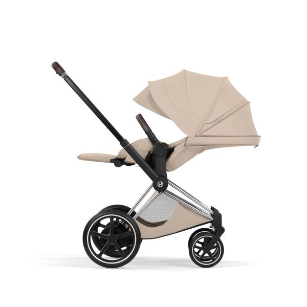 Poussette électrique e-Priam 3 Cozy Beige châssis Chrome
